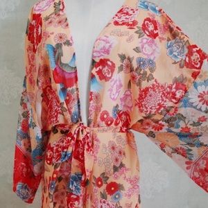NEW DESIGN - Beautiful bird Kimono Boho robe